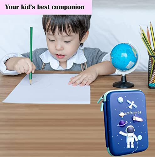 Image of Royals hub Premium Eva 3D Cover Large Capacity Space Astronaut Pencil Case Compartments, School Pouch Stylish Pen Holder (Big Size Astronaut Pencil Case, Ethylene Vinyl Acetate (EVA) Navy Blue)