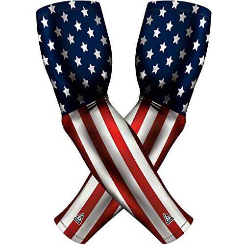 Image of B-Driven Sports Pro-Fit Compression Arm Sleeves - 1-Pair, 30+ Designs, Adult /Youth Sizes, for Athletic and General Purpose Use.