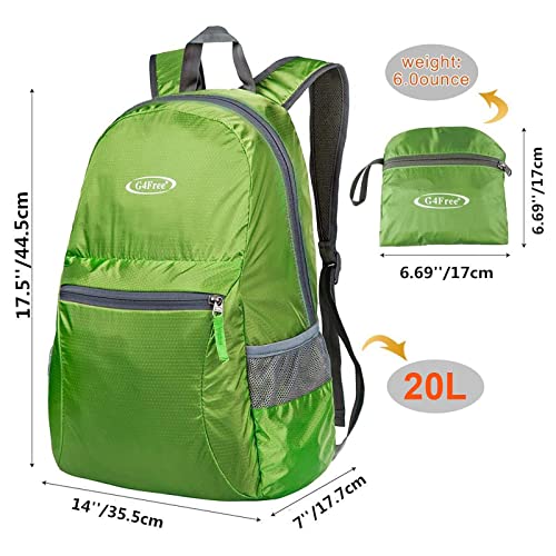 G4Free 20L Lightweight Packable Backpack Foldable Travel Hiking Daypack for Men and Women - Image 4
