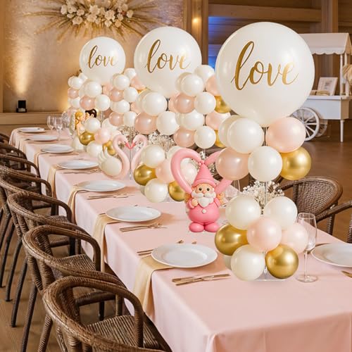 Image of OurWarm Acrylic Balloon Stands for Table Centerpieces, 10 Pack 31.5 Inch