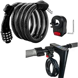 Candado Para Xiaomi M365 Candado para bicicleta, candado E Roller con combinación de 1,2 m/12 mm, compatible con Xiaomi M365/Pro2/Gotrax/1s Essential Scooter/Motor/bicicleta cochecito con 12 cables de acero antirrobo