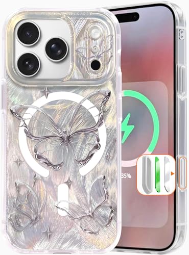 I-MGAE-IN-AR for iPhone 17 Pro Max Case,Compatible with MagSafe,Silver