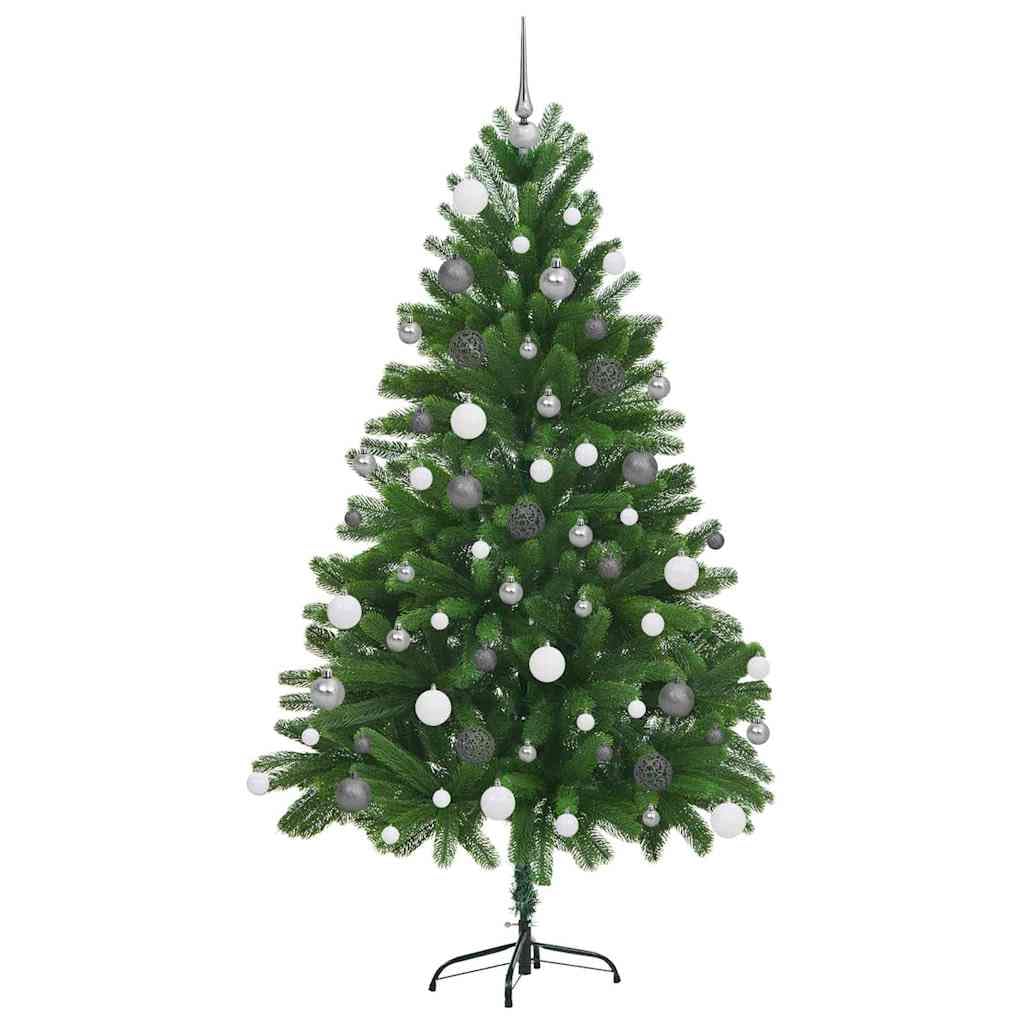 Choinka zielona, 180 cm, sztuczna choinka z polietylenu z 300 diodami LED o ciepłej białej barwie, stojak, choinka do użytku wewnątrz i na zewnątrz, świąteczna dekoracja