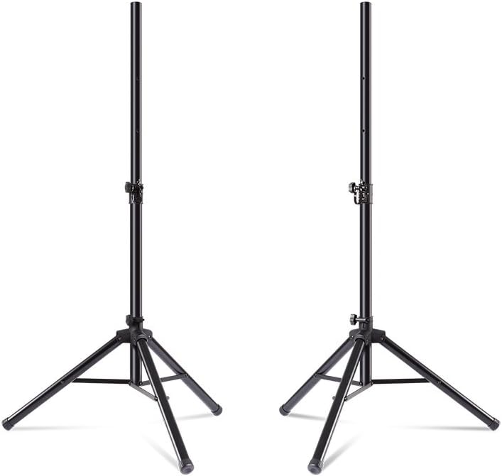 Two black speaker stands