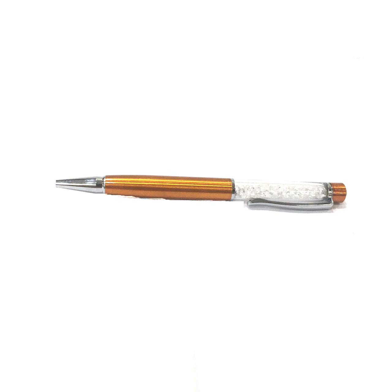 Msa Jewels Metal Royal Corporate Roller Ball Pen Gift || Unique Stylish | Blue Ball Point Pen Gift || Ideal For Gift, Office Use, etc (Crystal Orange)