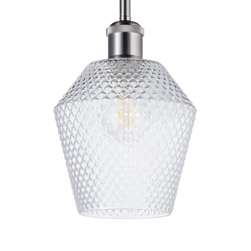 B&Q -  Modern And Compact Diamond Design Clear Glass Pendant Lamp Shade17Cm X 17Cm