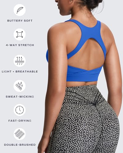 Image of Aoxjox Women's Workout Sports Bras High Impact Fitness Training Gym Khloe Bra Yoga Crop Tank