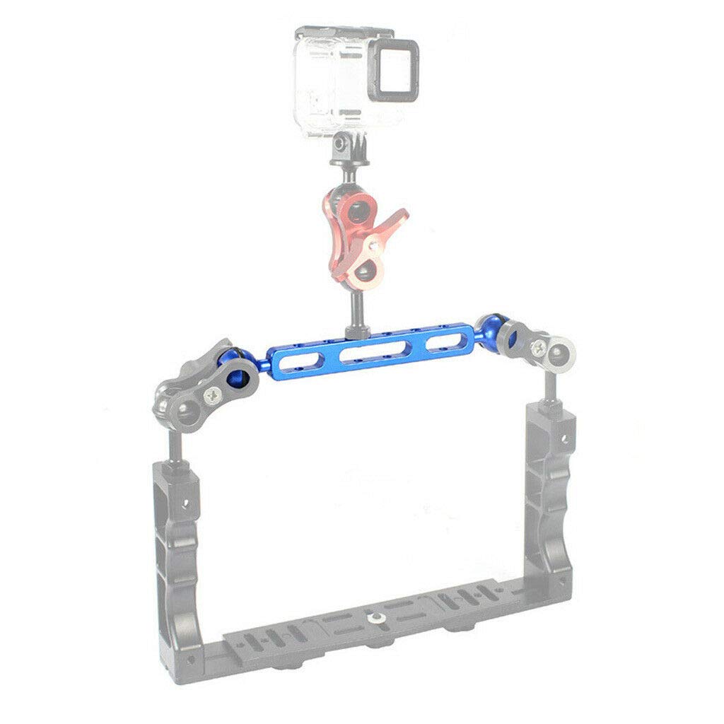Generic Dual Joint Ball Extend Aluminum Arm for Camera Underwater Photography Black