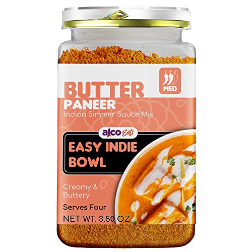 Alcoeats Butter Paneer Simmer Sauce With Garam Masala | 1 Jar Makes 4 Meals | Vegetarian, Preservative Free & Gluten Free | Cook Authentic Indian Within 15 Mins #TOP1