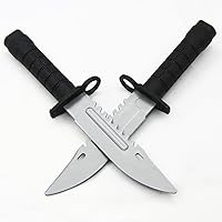 Vista 4 de zonzxcv 2 cuchillos falsos de daga de plástico de juguete, no afilado, la seguridad no daña la longitud de 9 pulgadas (con anillo)