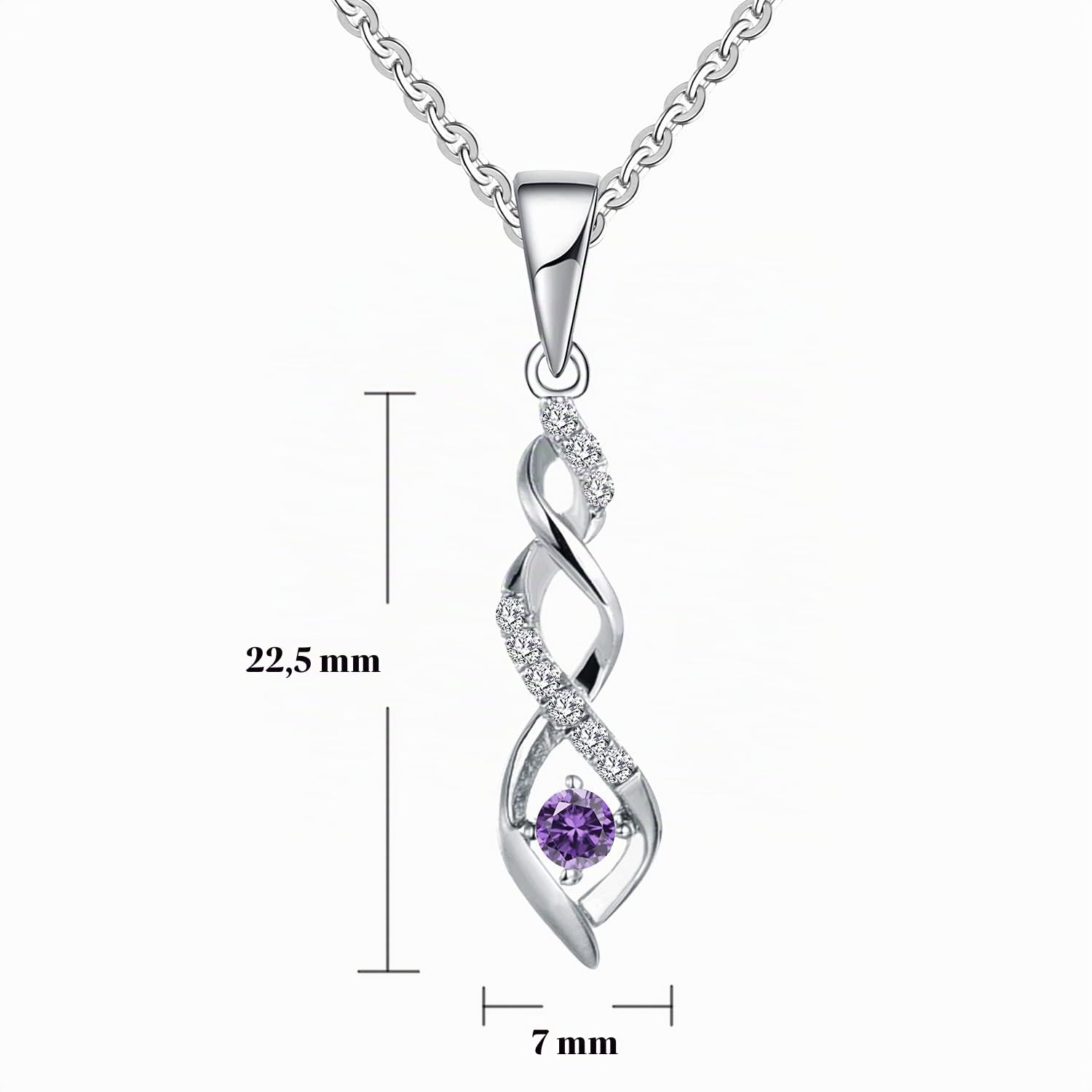 JO WISDOM Damen Halskette Sterling Silber 925,Kette Anhänger Unendlichkeit Infinity mit 3A Zirkonia,Schmuck für Frauen