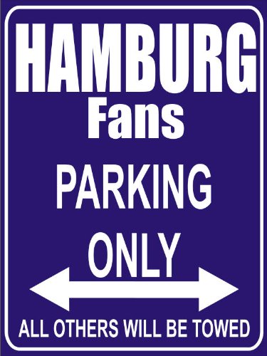 INDIGOS UG - Parking Only - Hamburg - Garage/Carport - Parkplatzschild 32x24 cm schwarz/Silber - Alu-Dibond - Folienbeschriftung