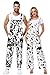 AOBUTE Mens Overalls Animal Cow Printed Adult Adjustable Strap Fashion Onesie Funny Graphic Fall Denim Bib Coverall S