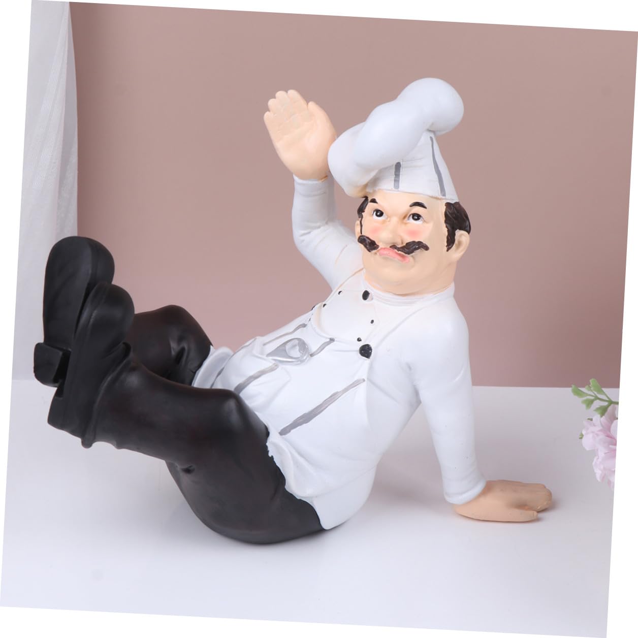 Statuetta Chef in Resina Europea Mini Scultura Decorativa da Cucina per Bar e Ristorante Chef Stabile per Tavolo e Casa Regalo per Amanti della Cucina