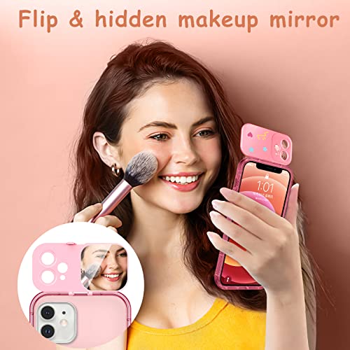 Joysolar For Iphone 12 6.1" Cute Phone Case With Makeup Mirror, Cartoon Phone Cases For Women Teen Girls Kids Funny Kawaii Cool Unique Protective Cover For Iphone 12, Stitc Couple #TOP2