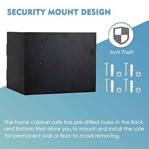 Yoom Fireproof Safe 1.2 Cubic Feet Steel Home Safe Cabinet With Digital Keypad Lock, Secure Cash, Jewelry, Documents And Valuables, Security Fire Safe For Hotel Office Dorm, 15 X 11.8 X 11.8 Inches #TOP6