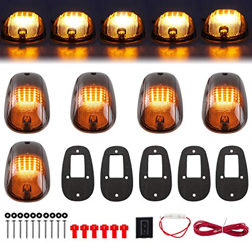 Cab Roof Marker Lights Compatible with 2003-2016 Dodge Ram (Amber LED)