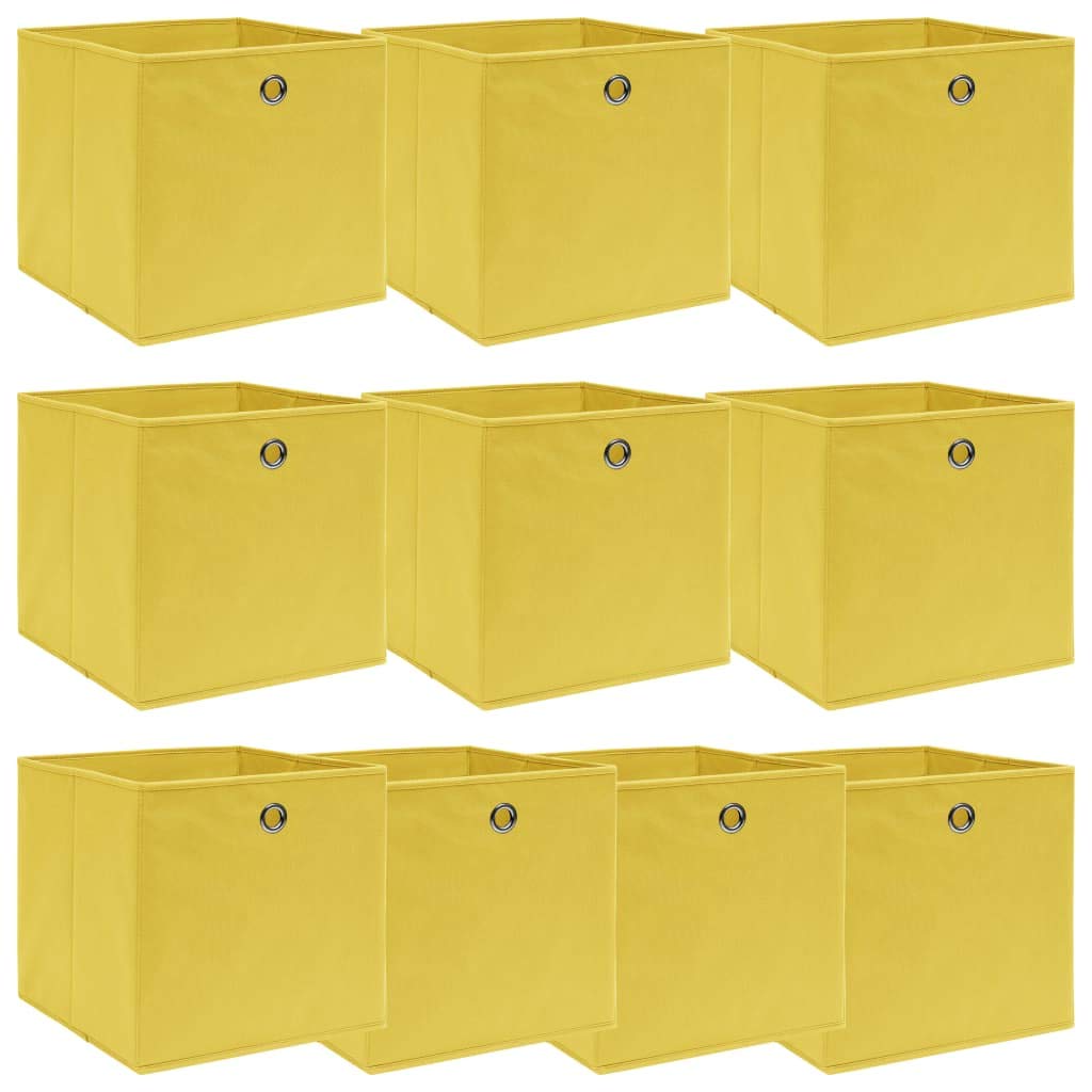 10 scatole portaoggetti, 32 x 32 x 32 cm, in tessuto non tessuto, pieghevoli, organizer per scaffali, armadi, cassetti, salvaspazio, impilabili, per camera da letto, cucina, ufficio