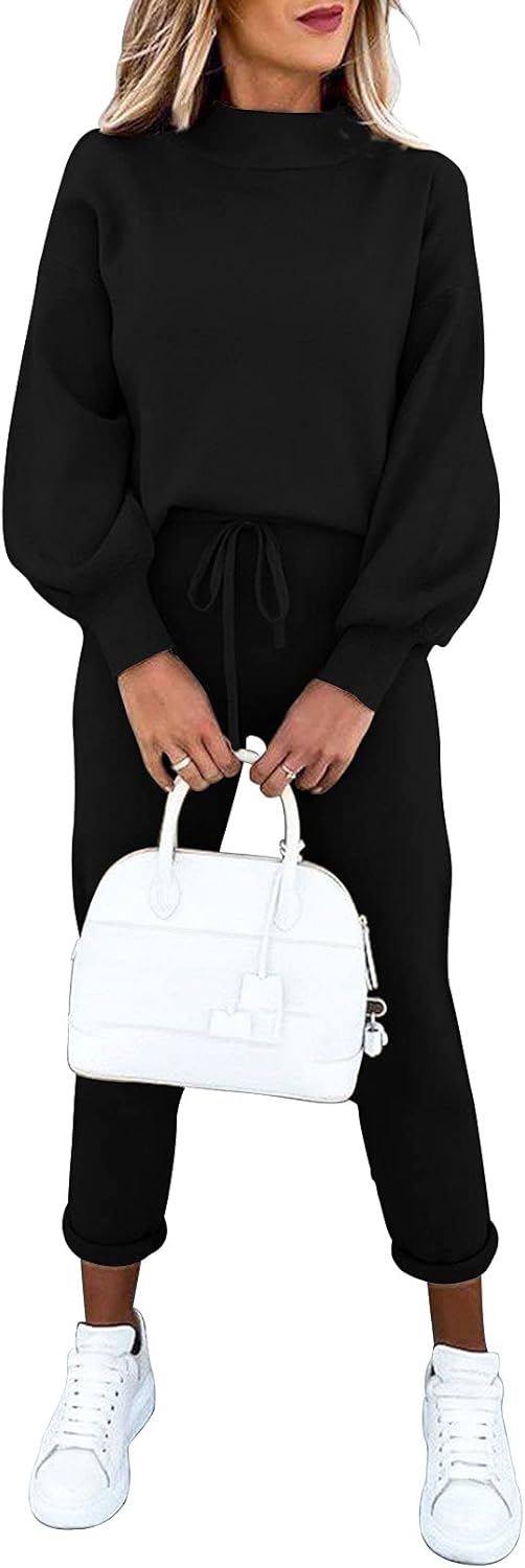 Fixmatti Women's 2 Piece Outfits Long Sleeve Pullover Sweatshirt Jogger Pants Sweatsuit