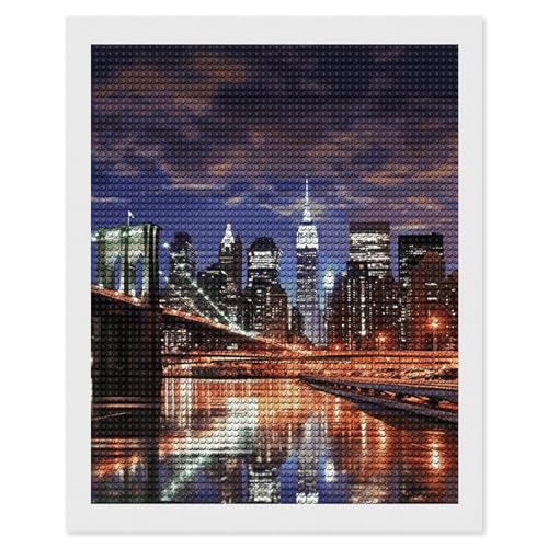 Peinture diamant New York pour salon et bureau kit broderie 5D déco murale chambre adulte