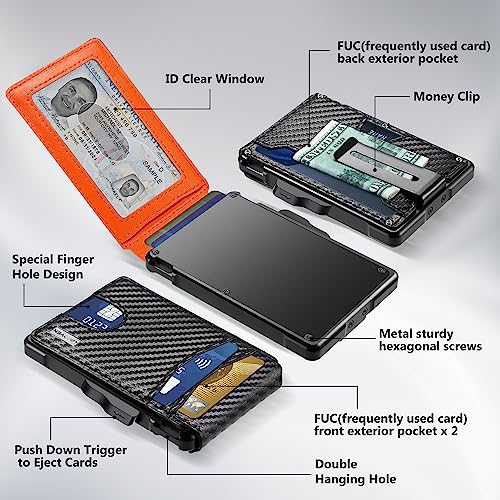 Men's RFID Blocking Slim Leather Wallet with Money Clip