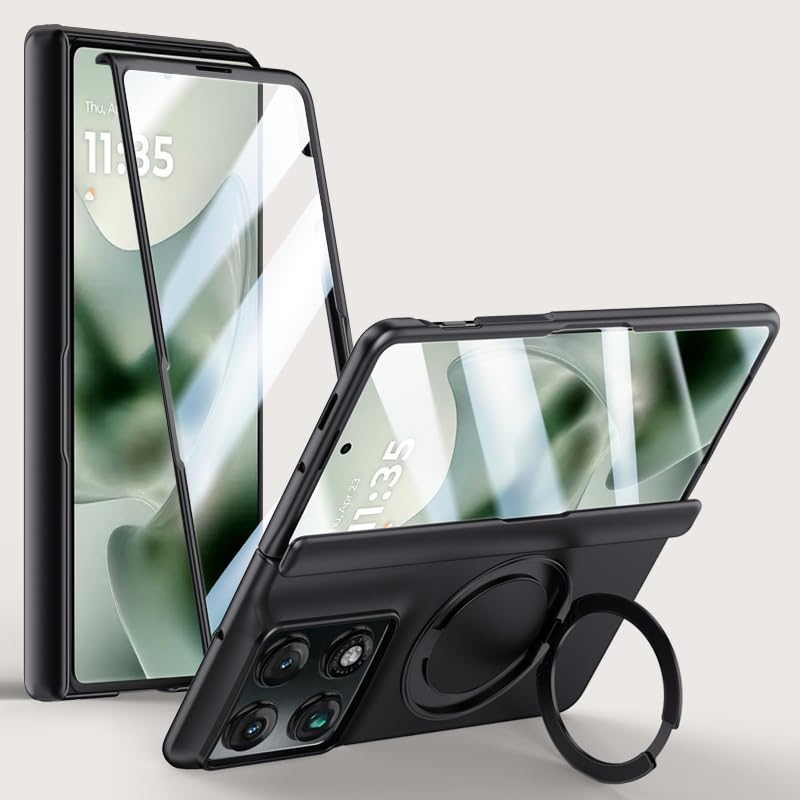 Coque Moto Razr Fold 2026 noire mate antichoc avec anneau