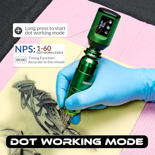 Wormhole Tattoo WTK258 Wireless Dot Working 1500Mah Tattoo Battery Pack Tattoo Gun Kit Professional Tattoo Machine Kit Tattoo Pen Kit thumb #2