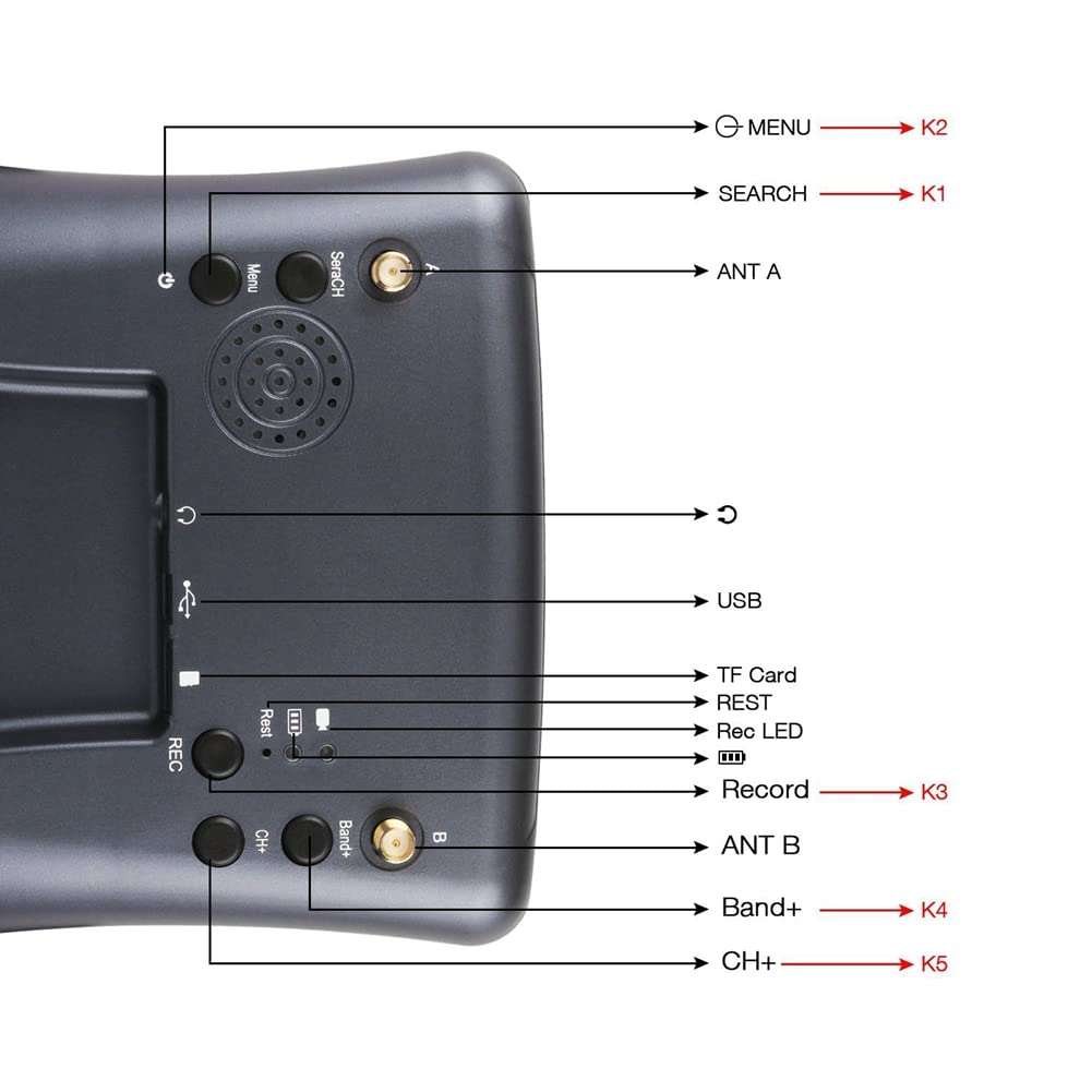 Gafas FPV de 5.8 GHz con DVR, LCD HD de 4.3 pulgadas para drones de carreras, incluye batería de 2000 mAh