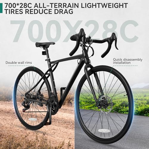 YITAHOME 700C Road Bike, 21 Speed Commuter Bicycle for Men