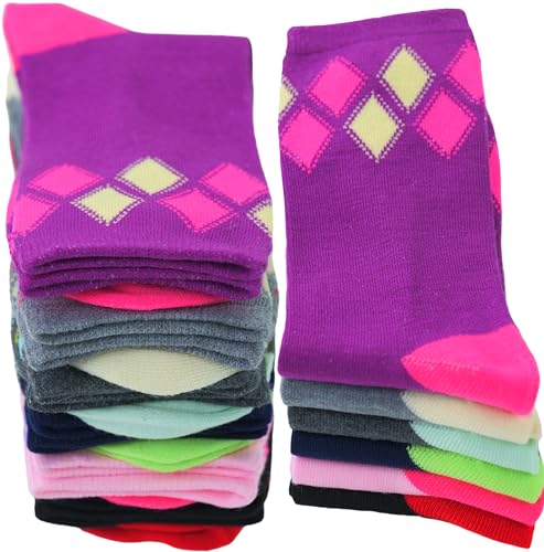 Image of ToBeInStyle Women's Pack of 6 or 12 Fashion Printed Crew Socks