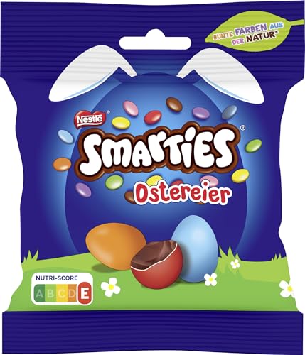 NESTLÉ SMARTIES Ostereier, Smarties in Eier Form aus Milchschokolade mit natürlichen Farben und Aromen, 1er Pack (1 x 80g)