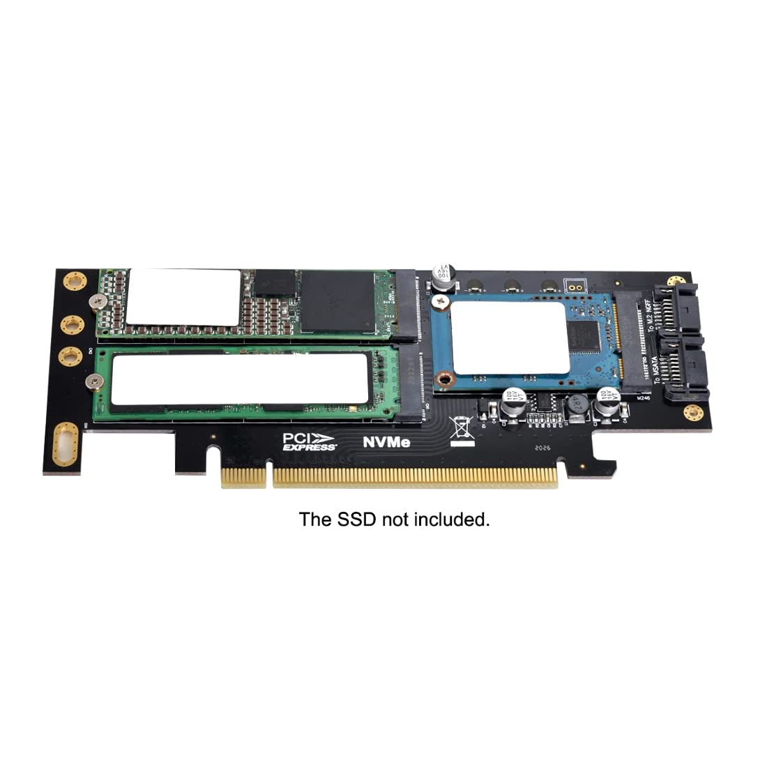 chenyang Adaptador de tarjeta de expansión 3 en 1 M.2 NVME/NGFF/mSATA SSD a PCIe 3.0/4.0 X16 Motherboard SSD