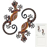 Processus d'installation sans effort : la décoration murale en métal Gecko comporte des trous de suspension pré-percés qui permettent une installation rapide et facile à l'aide de vis d'expansion ou de crochets (non inclus), éliminant ainsi le besoin d'outils compliqués et garantissant une expérience de décoration sans stress dans tout espace intérieur ou extérieur où une touche artistique est souhaitée