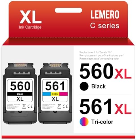 560 561XL Patronen Kompatibel für Canon Druckerpatronen 560 561 XL Multipack PG-560 CL-561 für Canon Pixma TS5350 TS5351 TS5352 TS5353 TS7451 Drucker(Schwarz/Farbe,2-Pack)