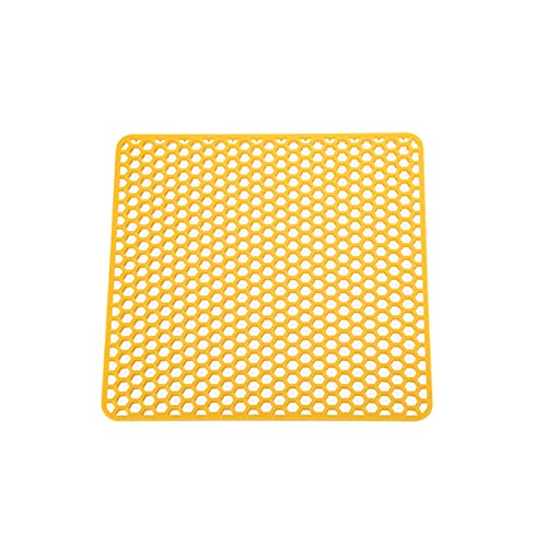 Faderr Tapis d'évier de cuisine standard en silicone souple résistant à la chaleur pour évier de cuisine jaune Taille Unique