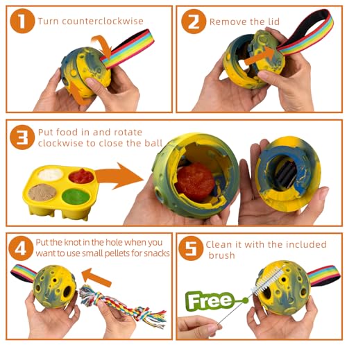 Senior Budday Dog Puzzle Toy,Treat Dispensing Dog Toys,Chew Toys With Frozen Mold,Interactive Dog Toys With Rope Knot,Anxiety Relief,Easy To Clean thumb #5