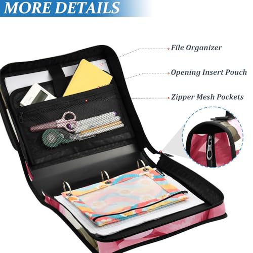 Image of 3 Ring Zipper Binder with Shoulder Strap Mte1mja0mzyyafnpcm05vw8wyvr0 1.5 inch Binders Keeper Large Capacity Multi Pockets for School Office Supplies