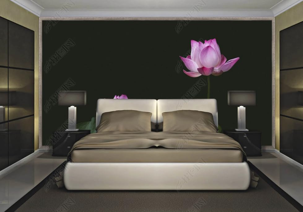 Papier peint intisse lotus poster geant mural pour salon et restaurant