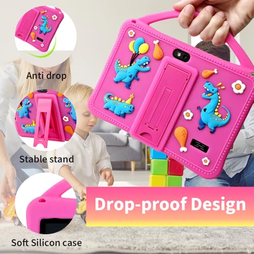 Image of Veidoo 7 inch Android Tablets for Kids, 2GB RAM, 32GB ROM, aiwawa Apps Parent Controls, Educational Games, WiFi, Dual Camera, Silicone Case(Pink)