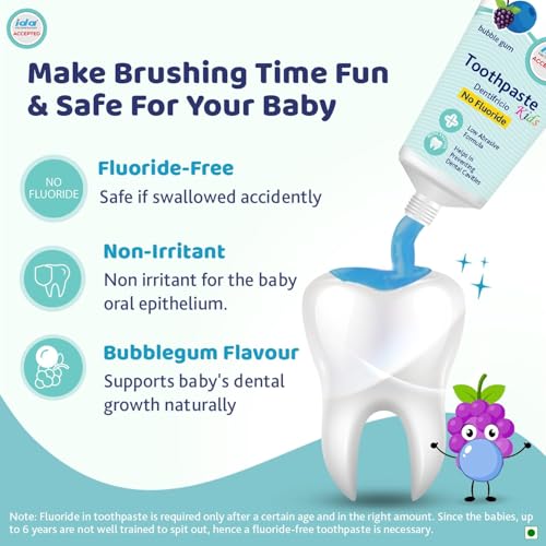 Image of Chicco Toothpaste Bubble Gum 1-6Y 50g X 2pc No Fluoride
