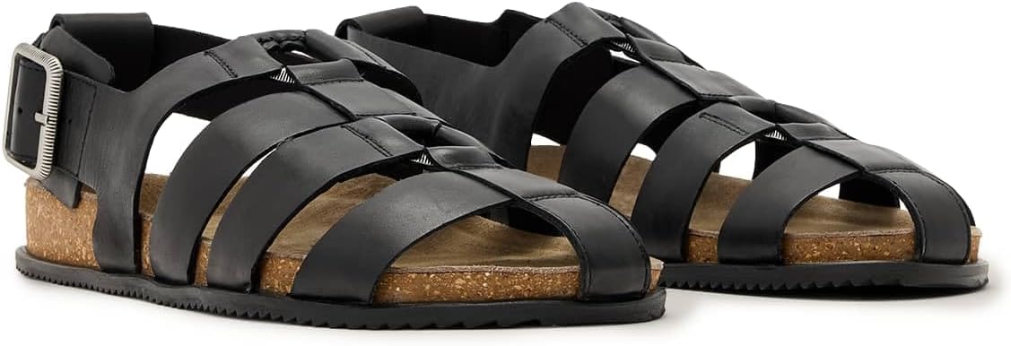 AllSaints Men's Randal Ring Sandal Black 8