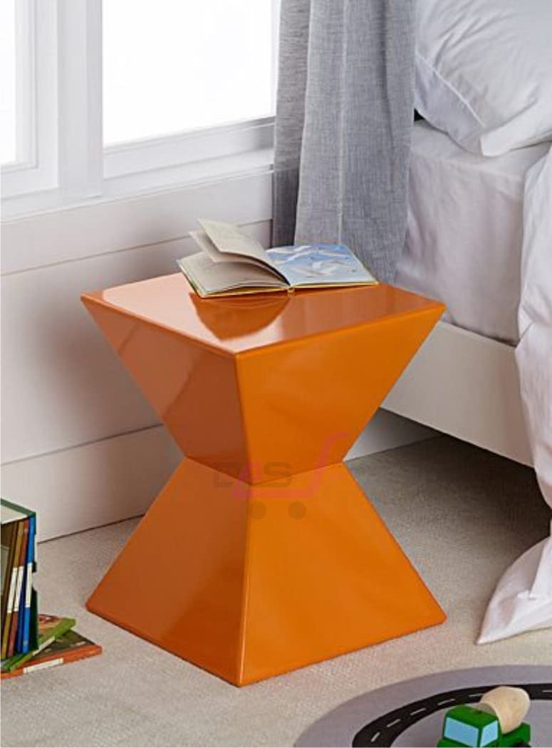 Dime Arts Shoppee Collection Geometric Square Top Side End Accent Table (Orange) (B09N1RCWL5) Amazon Price History, Amazon Price Tracker