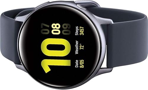 Miniatura 6 de Samsung Galaxy Watch Active2 (correa de silicona + bisel de aluminio) Bluetooth – Internacional (Aqua Black, R830-1.575 in) (renovado)