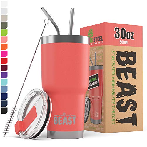 Greens Steel Beast Tumbler (30oz, Coral)