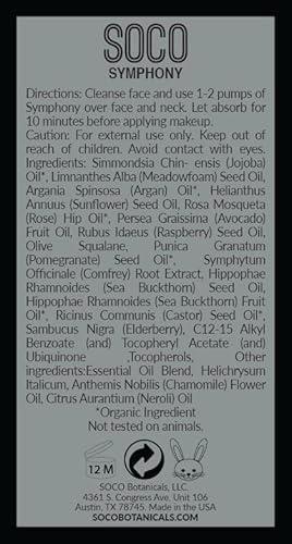 Soco Botanicals Face Oil Serum - Anti Aging Organic Elixir For Face And Eyes With Sea Buckthorn, Argan, Rosehip & Coq10, Neroli & Immortelle Essential Oil Blend #TOP2