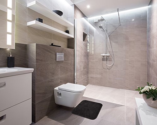 DIFFERNZ 31.102.46 Chenille Shaggy Bath Mat, Blue