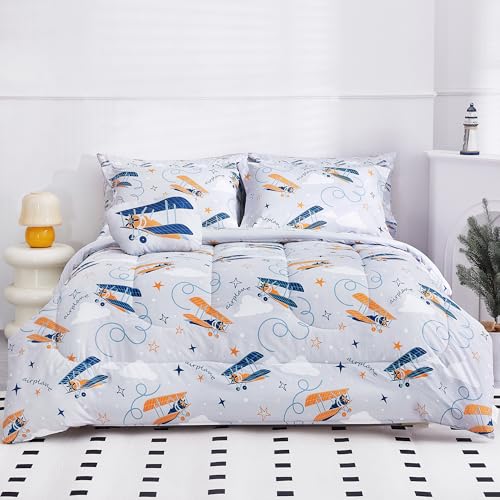 Mooreeke Full Size Comforter Sets for Boys Kids, 8 Pieces