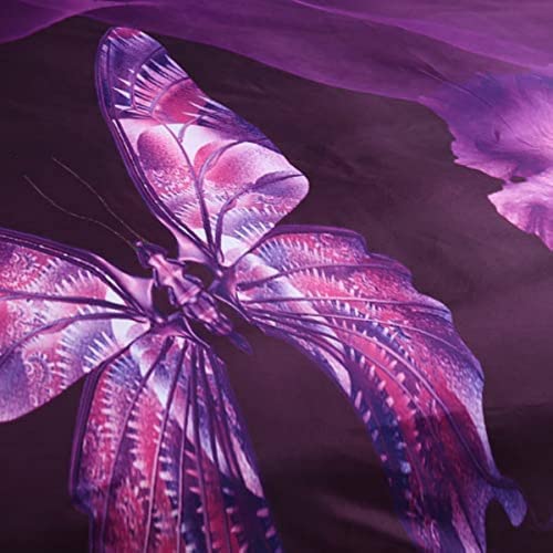 Housse de couette papillon fleur 135x200 microfibre - 7