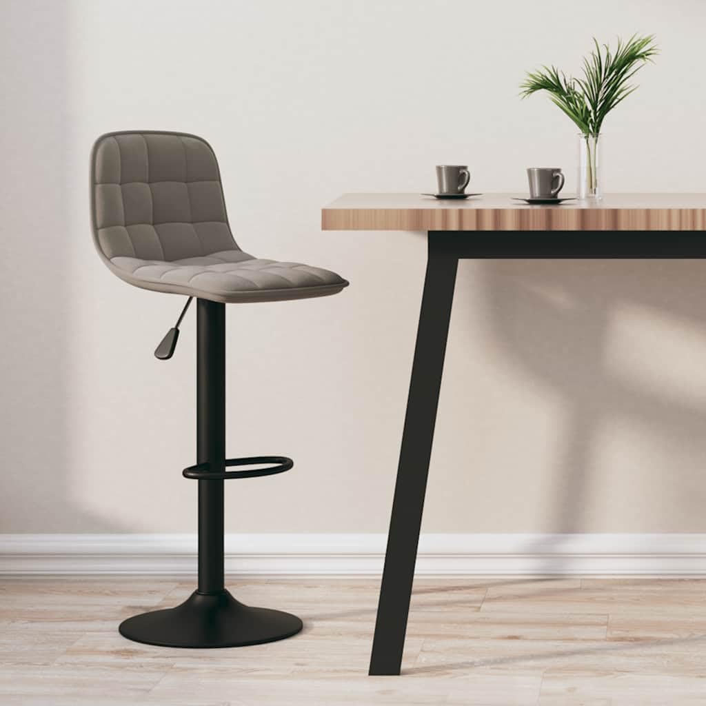 Tabouret de bar gris clair en velours Homgoday chic et confortable pour cuisine M-333980
