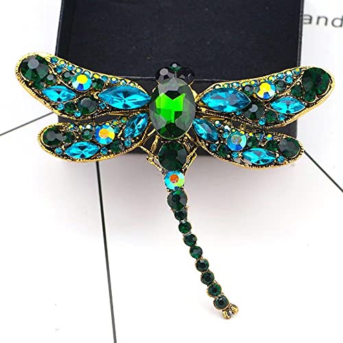 Image of Dragonfly Brooches Pretty Insect Rhinestone Crystal Brooch Pin Cubic Zirconia Lapel Pins Elegant Dress Accessories Jewelry Boutonniere Corsage for Hat Bag Suit Tie Wedding Birthday Valentine's Day Gifts Cocktail Party Art Deco for Women Girl Men